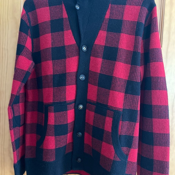 New without tags, Buffalo plaid Polo Ralph Lauren wool cardigan - Picture 6 of 12